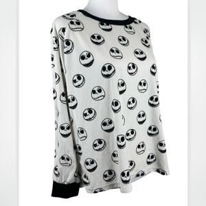 Disney Nightmare Before Christmas Jack Skellington Velour Sleep Pajama Shirt Lg